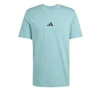 adidas Men's Essentials Small Logo Single Jersey TEE, Powder Teal/Black, XL
