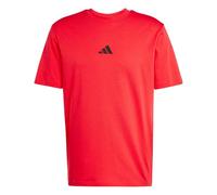adidas Men's Essentials Small Logo Single Jersey TEE, Pure Ruby/Black, S
