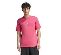 adidas Men's Essentials Small Logo Single Jersey Shirt, Power Pink/White, XXL