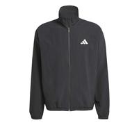 adidas Men's Essentials Small Logo Windbreaker Coat, Black/White, L