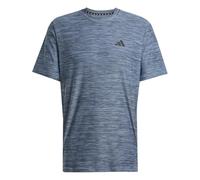 adidas Men's Essentials Stretch Training T-Shirt, Blue Melange/Black, S