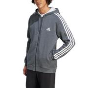 adidas Men's Essentials-Sudadera Con Capucha Y Cremallera Completa de 3 Rayas Hoodie T-Shirt, Dark Grey, 4XL