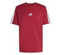 adidas Men's Essentials Three Stripes Single Jersey TEE, Active Maroon/White, S