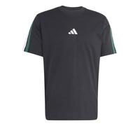 adidas Men's Essentials Three Stripes Single Jersey TEE, Black/Team Dark Green/White/Better Scarlet, 3XL