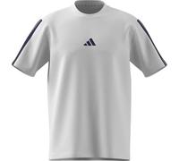 adidas Men's Essentials Three Stripes Single Jersey TEE, White/Mystery Ink/Mystery Ink/Mystery Ink, L