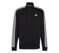 adidas Men's Standard Essentials Warm-Up 3-Stripes Track Top, Black/White, Small