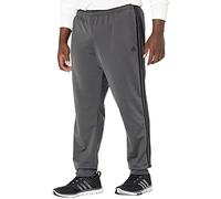 adidas Men's Standard Essentials Warm-Up Slim Tapered 3-Stripes Tracksuit Bottoms, Dark Grey Heather/Black, Large