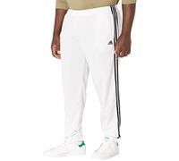 Adidas Men's Essentials Warm-up Slim Tapered 3-Stripes Tracksuit Bottoms Pants, White/Black, Large