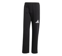 adidas Men's Essentials Wide Leg Three Bar Fleece Pants, Black/White, XXL