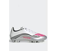 adidas Unisex F50 Messi Club Firm Multi Ground Football Boots, Cloud White/Lucid Red/Silver Metallic, 9.5 UK