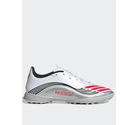 adidas Unisex F50 Messi League Turf Football Boots, Cloud White/Lucid Red/Silver Metallic, 9.5 UK