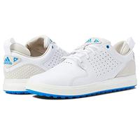 adidas Men's FLOPSHOT Spikeless Golf Shoes, Footwear White/Gold Metallic/Blue Rush, 9