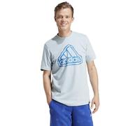 adidas Men's Folded Badge Graphic Tee, Wonder Blue, S