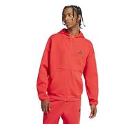 adidas Men's Future Icons Small Logo Full-Zip Hoodie, Pure Ruby, S