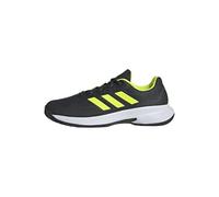 adidas Men's Gamecourt 2.0 Tennis Shoes, Carbon/Lucid Lemon/FTWR White, 9 UK