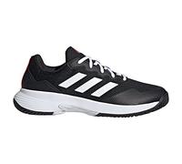 adidas Men's Gamecourt 2.0 Tennis Shoes, Core Black/Cloud White/Solar Red, 7.5 UK