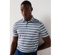 adidas Mens Golf Two Color Stripe Polo-navy, Navy, Size S, Men Navy