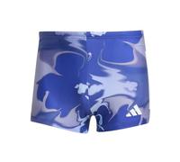 adidas Men's Graphic Swim Boxers, semi Lucid Blue/White, 30