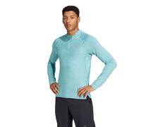 adidas Mens Gym+ 3-Stripes 1/4 Zip Training Top in Light Blue - Size X-Small