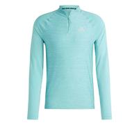 Adidas Mens Gym+ Quarter Zip Training Pullover - Light Blue - Light Blue - XL