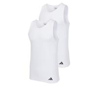 adidas Men's Herren Unterwäsche Tank Top (2pk) -Active Flex Cotton Ergonomic Undershirt, White_4am006, M