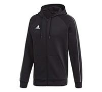 adidas Mens Hooded Tracksuit Jacket Core18 Fz Hoody, Black/White, FT8068, S EU