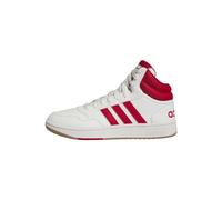 adidas Men's Hoops 3.0 Mid Lifestyle Basketball Classic Vintage Shoes, Core White/Better Scarlet/Gum, 8.5 UK