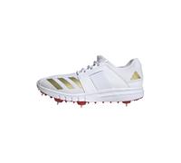 adidas Men's Howzat Spike Cricket Shoes, Cloud White/Gold Metallic/Pure Ruby, 5 UK