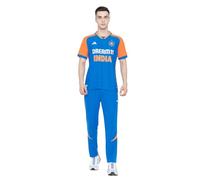 adidas Mens India Cricket T20 International Shirt Adults Blue/Orange L