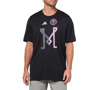 adidas Men's Inter Miami Cf Pre-Game Short Sleeve T-Shirt, Black/Club Inter De Futbol Miami, XL
