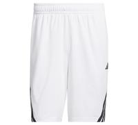 adidas Men's Legends 3-Stripes Basketball Shorts, White/Black, XL 5 inch