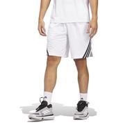 adidas Men's Legends 3-Stripes Basketball Shorts, White/Black, XL 9 inch