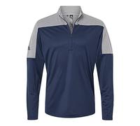 adidas Mens Lightweight Quarter-Zip Pullover, Grey,Navy, 4XL