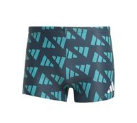 adidas Men's Logo Graphic Swim Boxers, Aurora Ivy/Pure Teal, 34
