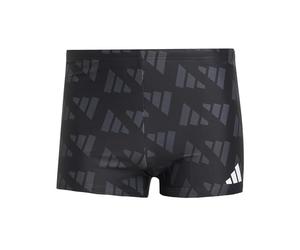 adidas Men's Logo Graphic Swim Boxers, Black/Carbon, 40