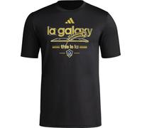 adidas Men's Los Angeles Galaxy Vintage World Pre-Game Short Sleeve T-Shirt, Black/La Gallaxy, Medium