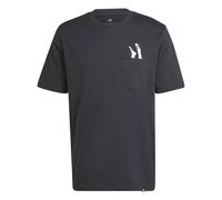 adidas Men's Lounge Slides Graphic Pocket T-Shirt, Black, L