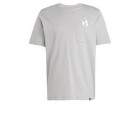 adidas Men's Lounge Slides Graphic Pocket T-Shirt, Charcoal Solid Grey, M