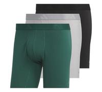adidas Men's Luxe Comfort Fit Boxer Brief Underwear in Premium Ultra Soft Stretchy Fabric Contoured for All-Day Wear (3-Pack), Collegiate Green/Heather MGH Solid Grey/Black, L (Pack of 3)