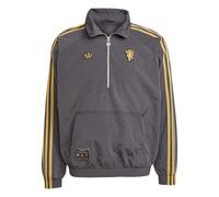 Manchester United adidas Icon Half Zip Jacket - Black