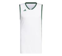 adidas Men's Mens Pulse Speed Bball Jersey Shirt, White/Team Dark Green, L
