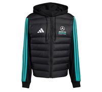 adidas Men's MERCEDES - AMG PETRONAS FORMULA 1 TEAM DNA PUFFER JACKET, black/semi mint rush, XS
