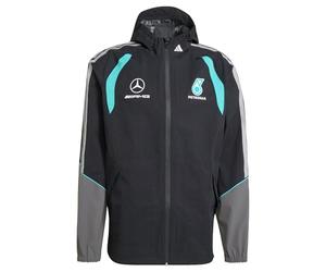 adidas Men's MERCEDES - AMG PETRONAS FORMULA 1 TEAM MECHANICS RAIN JACKET, black/grey two, L