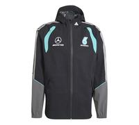 adidas Men's MERCEDES - AMG PETRONAS FORMULA 1 TEAM MECHANICS RAIN JACKET, black/grey two, XS