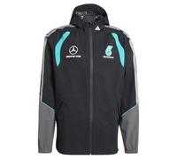adidas Men's MERCEDES - AMG PETRONAS FORMULA 1 TEAM MECHANICS RAIN JACKET, black/grey two, XXL