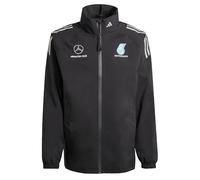 adidas Men's MERCEDES - AMG PETRONAS FORMULA ONE TEAM MECHANICS RAIN JACKET MEN, Black/Reflective Silver, XS