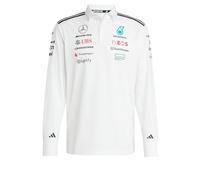 adidas Men's Mercedes - AMG Petronas Formula ONE Team Team Polo Long Sleeve Men, White/Black, XL
