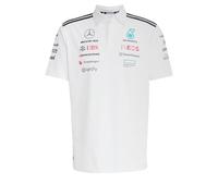 adidas Men's Mercedes - AMG Petronas Formula ONE Team Team Polo White Men, White Melange/Black, XXL