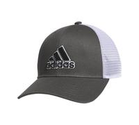 adidas Men's Mesh Back Structured Low Crown Adjustable Fit Snapback Hat, Grey Six/Black/White, One size