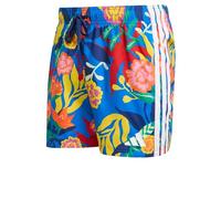 adidas Men's Mexicana Florals 3 Stripes Swim Shorts 5 INCH, Glory Blue/White, M